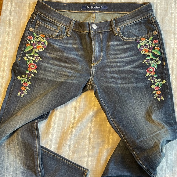 Driftwood Embroidered Jeans - Picture 1 of 14